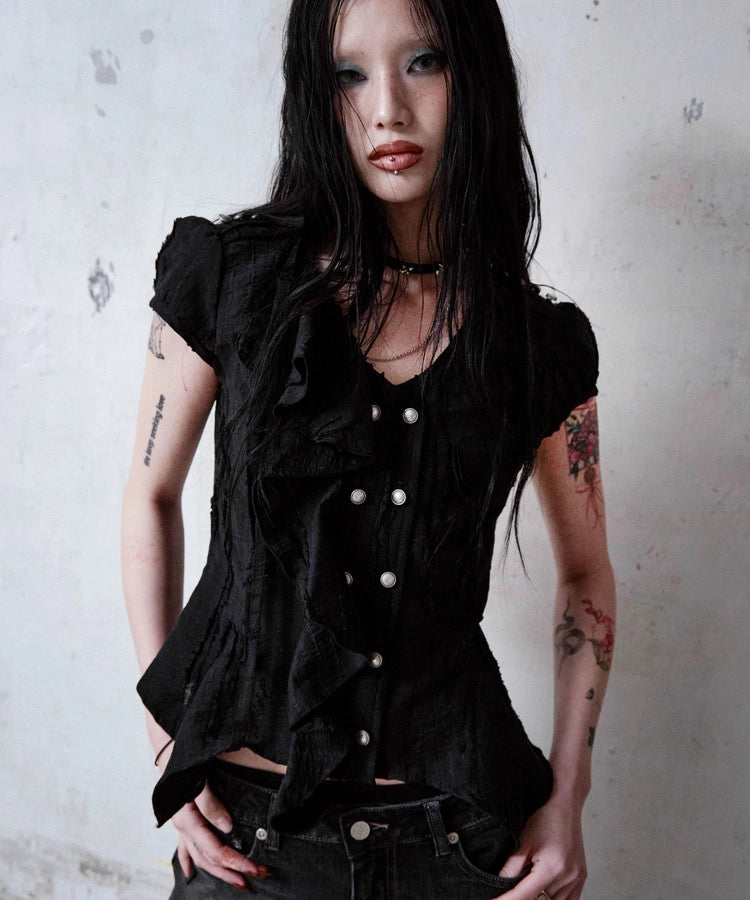 NOTKNOWING Mili Grunge Shirt (BLACK)