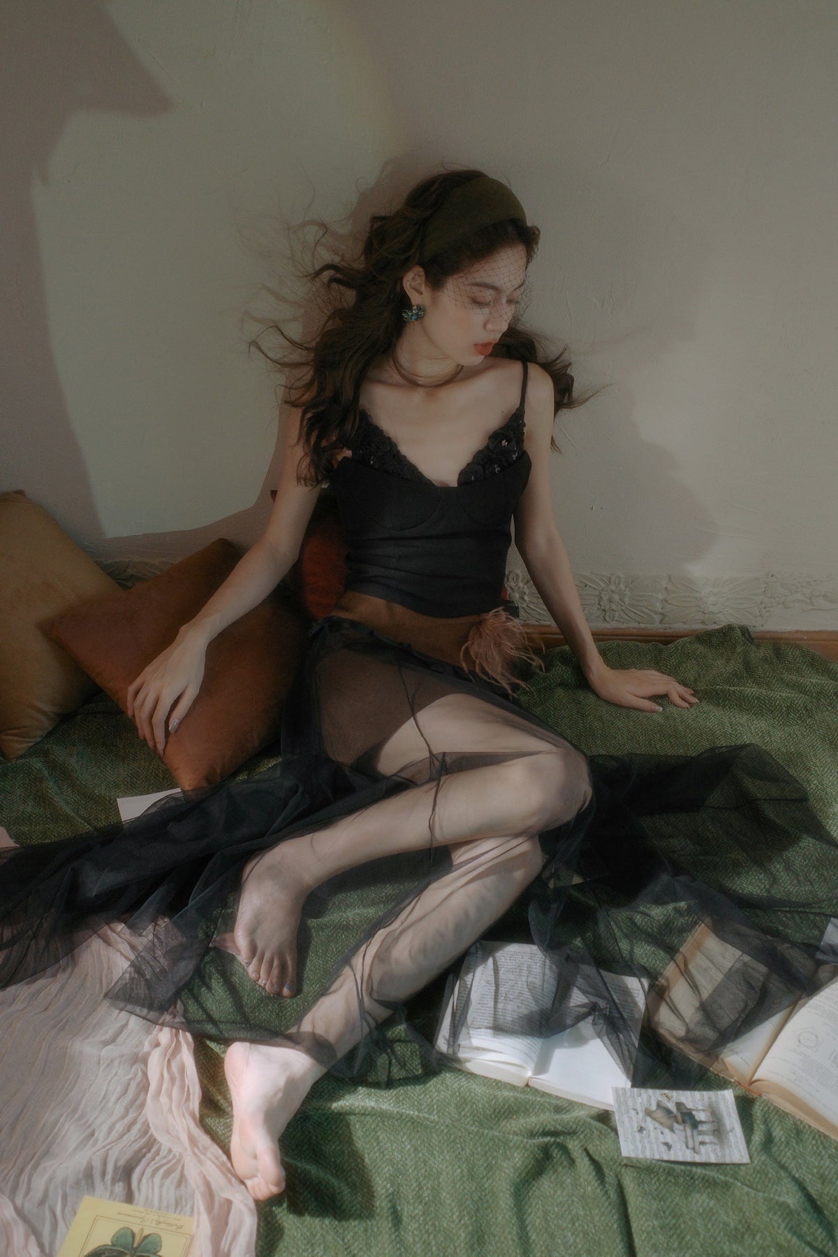 Fa Sogno Black Tulle Dream Camisole Top and Skirt Set product image 4