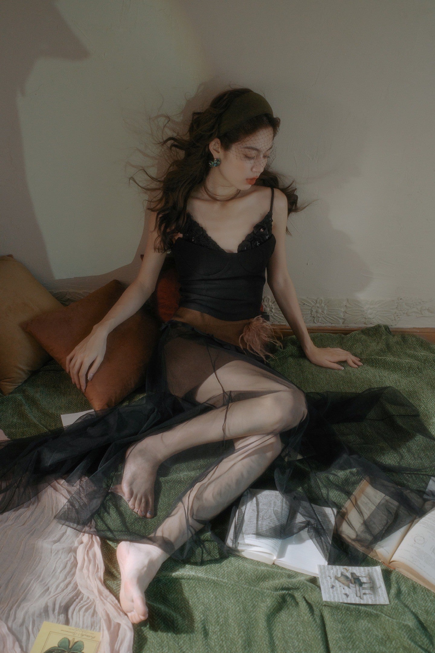 Fa Sogno Black Tulle Dream Camisole Top and Skirt Set product image 4