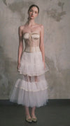 Fa Sogno White Saree Maxi Skirt