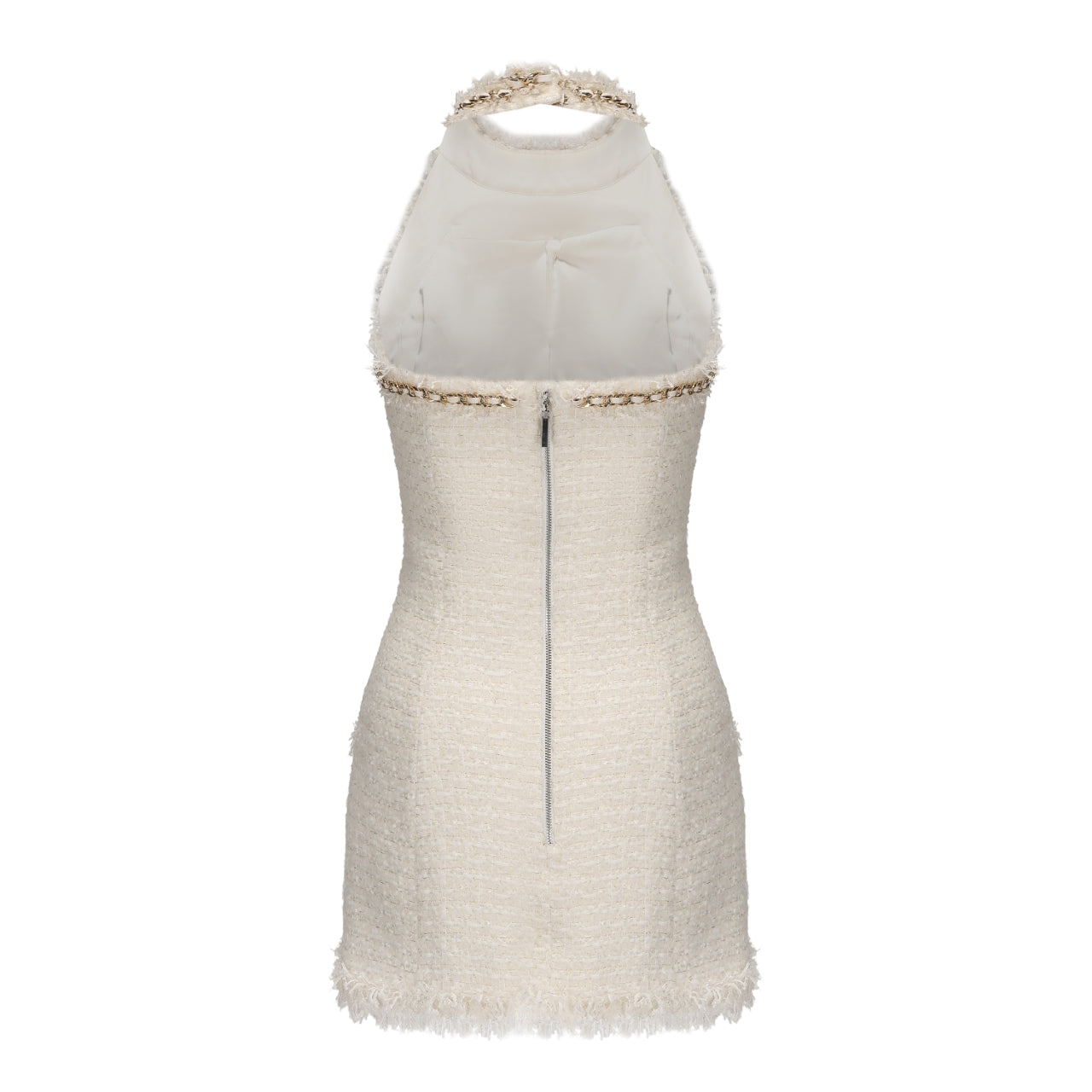KINGWEN Braided Neck Mini Dress (White) White / M KINGWEN Braided Neck Mini Dress (White) White / M