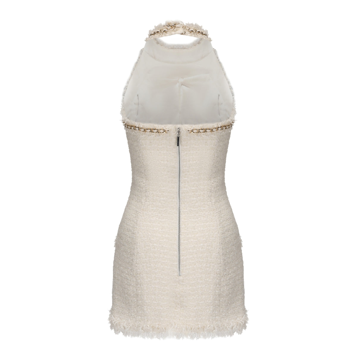KINGWEN Braided Neck Mini Dress (Black)